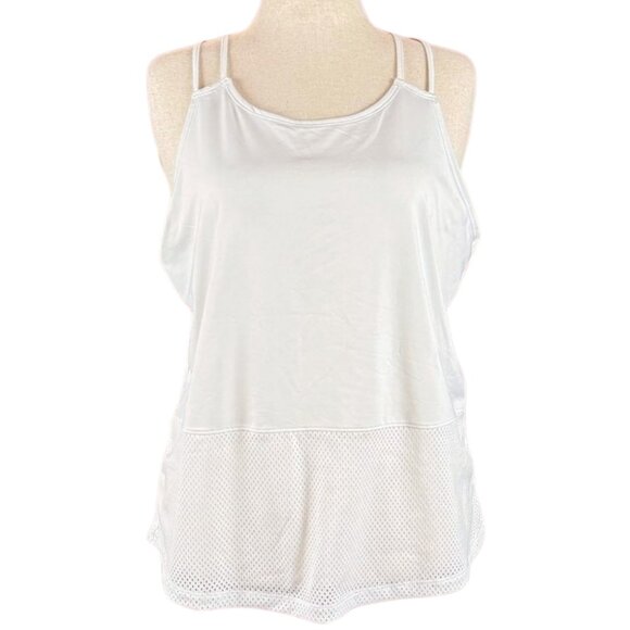 UNDER ARMOUR WHITE SLEEVELESS MESH ATHLETIC TANK TOP, SIZE XXL - Picture 1 of 6